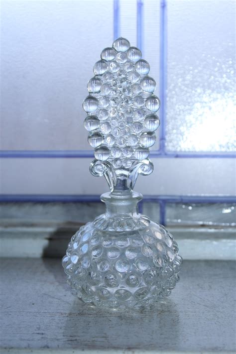 Large Vintage Art Deco Perfume Bottle Hobnail Glass