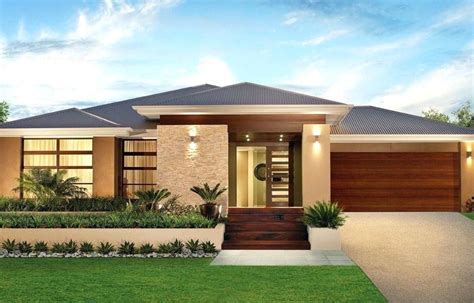 Single Story Modern Home Facade One Tuscan House Plans Double Designs