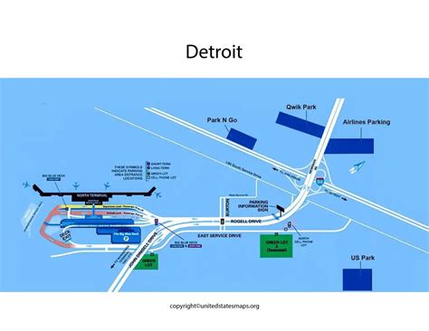 Detroit Airport Map Map Of Dtw Airport With Terminals