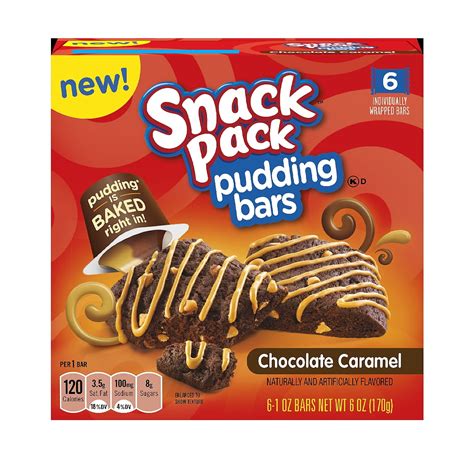Snack Pack Chocolate Caramel Pudding Bar 6 Count