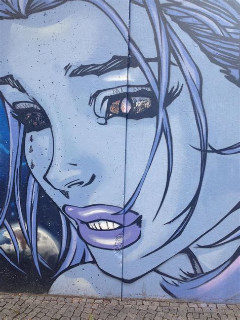 Graffiti Sad Woman Desperate Girl Street Art Berlin Mourning Blue