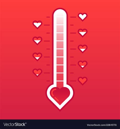 Love Thermometer Hot Or Frozen Heart Temperature Vector Image