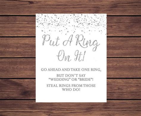 Put A Ring On It Bridal Game Don T Say Bride Game Silver Confetti