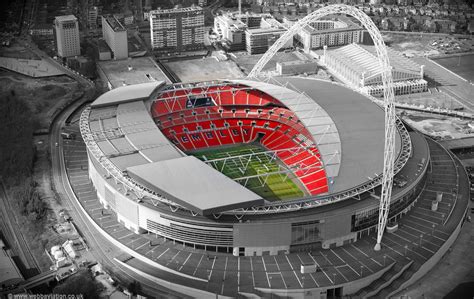 Wembley empire stadium, stade wembley, stade de wembley (fr); Wembley Stadium London from the air | aerial photographs ...