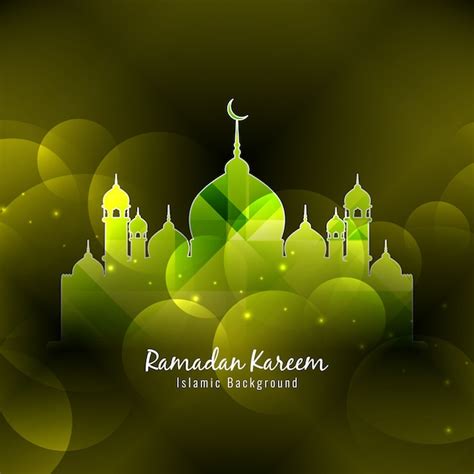 Free Vector Bright Green Background Of Ramadan Kareem