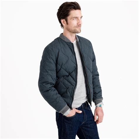 Lyst Jcrew Wallace And Barnes Down Bomber Jacket In Blue For Men