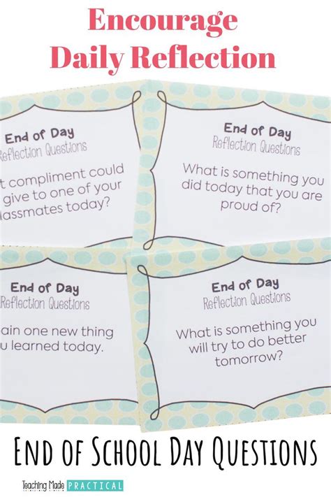 17 End Of Day Reflection Questions For Students School Reflection