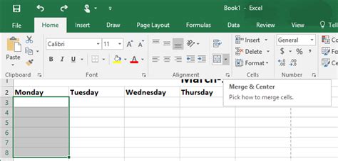 Calendar Template In Excel For Your Needs