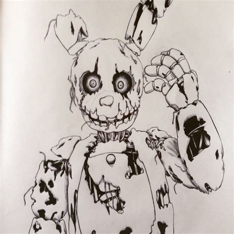 Spring Trap No Color Fnaf Coloring Pages Scary Drawings Fnaf Drawings