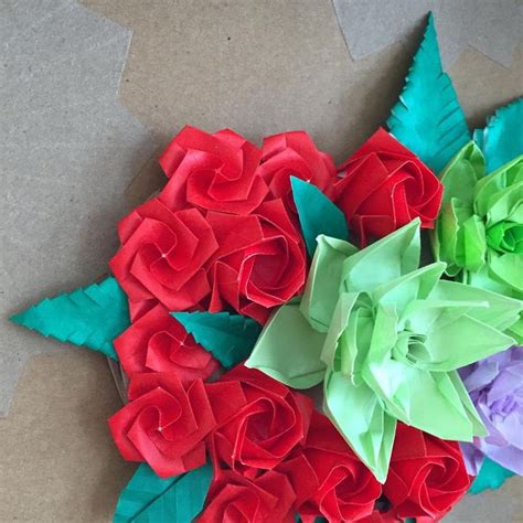 Origami Flower Art Rose Succulent Arrangement Flower Etsy 折り紙 花 折り紙 花