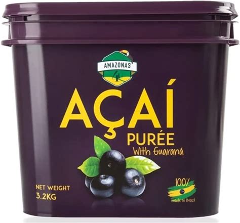 Amazonas4u Acai Puree With Guarana Frozen Fruit 32kg Amazonae Grocery