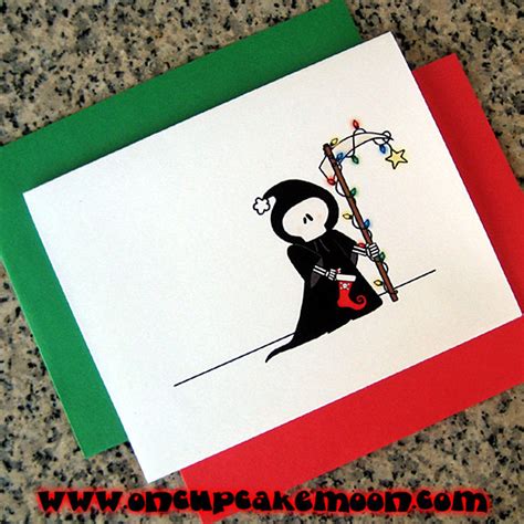 Holiday Grim Reaper Christmas Cards Notecards Thank You Etsy