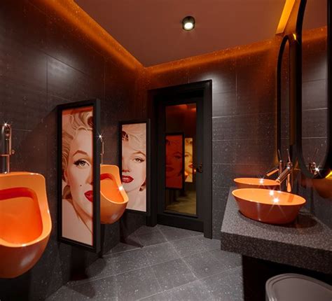 Men Toilet Bar Interior Design Restroom Design Restaurant Interior Design