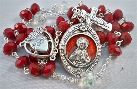 Handmade Sacred Heart Chaplet Beads Of The Sacred Heart Deep