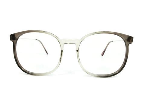 80s vintage glasses clear grey round oversized eyeglass frame nos 1980s eyeglasses march grey