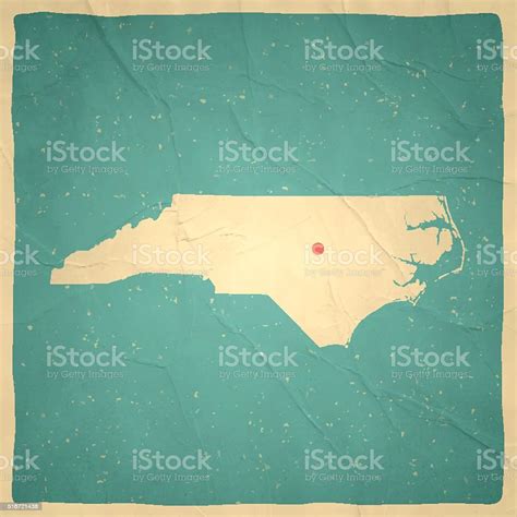 North Carolina Map On Old Paper Vintage Texture Stock Illustration
