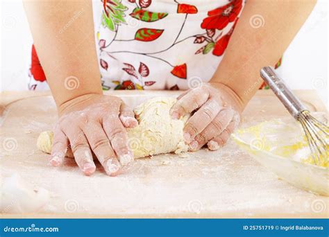 Woman Kneading Dough Stock Image Image Of Hand Kneading 25751719