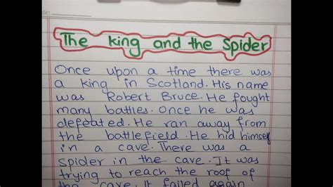 The King And The Spider Short Story Try Try Again Youtube