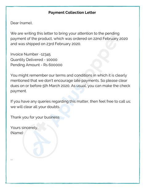 Collection Agency Letter Template
