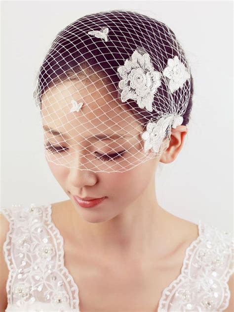 Bridal Birdcage Veil With Flowers Bridal By Kissdesignhouse 1900