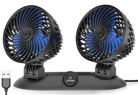 Buy Jzcreater Usb Fan For Car Dual Head Fan With Variable Speed Small