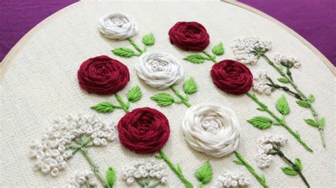 Woven Web Rose Stitch An Easy Hand Embroidery Pattern For Beginners