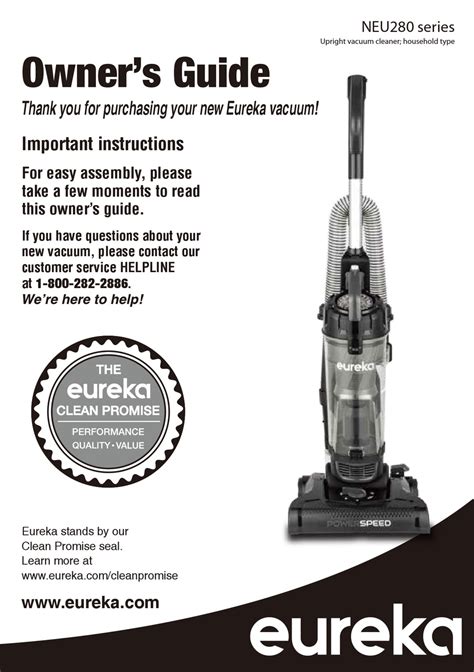 Eureka Neu280 Series Owners Manual Pdf Download Manualslib