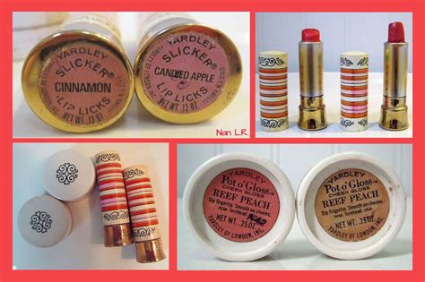 four vintage yardley of london products the two slicker lip licks are cinnamon and candied