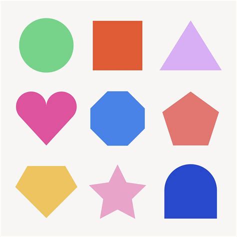 Cute Geometric Shape Stickers Colorful Free Psd Rawpixel