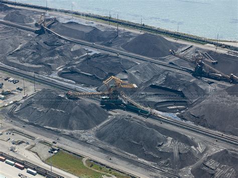 Aerial Photo Coal Piles At Deltaport