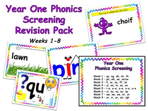 Phonics Screening Revision Pack Weeks 1 8 Teaching Resources