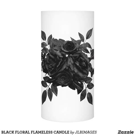 Black Floral Flameless Candle Black Candles Candles Flameless Candle