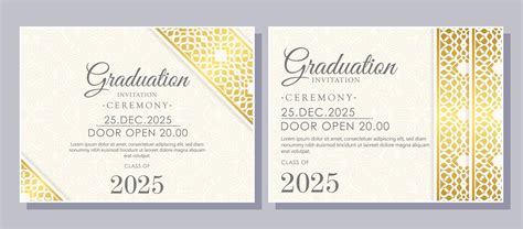 Elegant Graduation Invitation Template With Ornamental Border 6322900