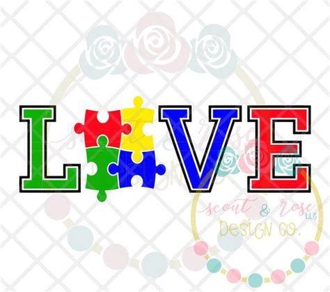 Love Autism Svg Dxf Png Scout And Rose Design Co