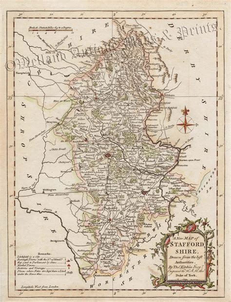 ‘a New Map Of Stafford Shire Drawn From The Best Authorities By Thomas
