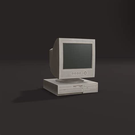 A Retro Computer With Crt Monitor 3d Model Free Download