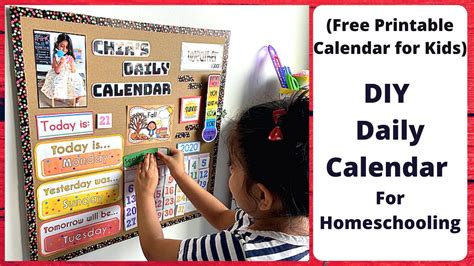 How To Make A Daily Calendar For Homeschooling Diy Free Printable