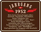 Geburtstag Sprüche Schilder - 70 Jahre - Jahrgang 1952 - Geschenk ...