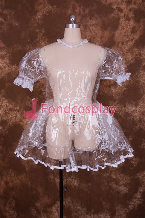 Sexy Lockable Clear Pvc Sissy Maid Short Dress Cosplay Costume Uniform T001 Buy At The Price