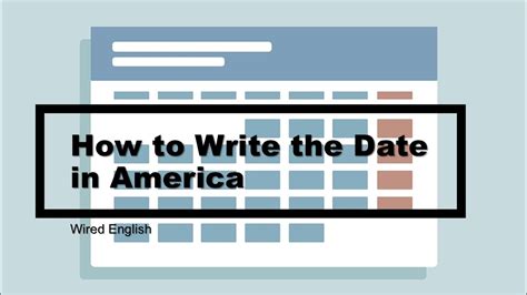 How To Write The Date In America Youtube
