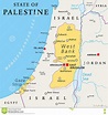 Estado Del Mapa Político De Palestina Ilustración del Vector ...