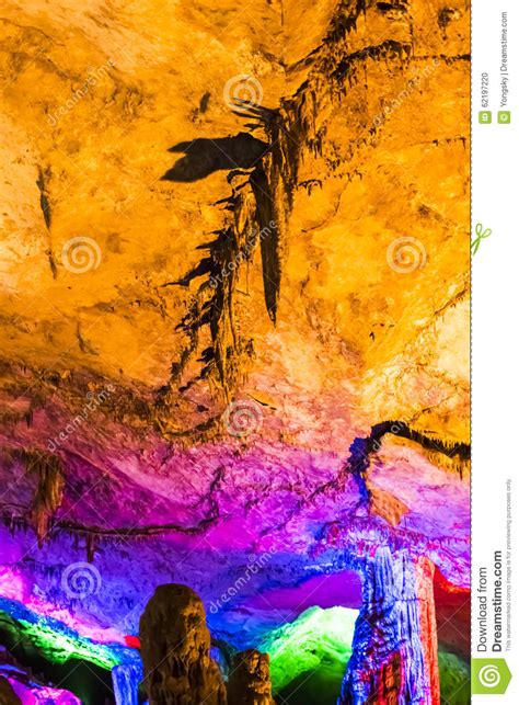 Dripstone Cave Reed Flute Cave Stock Photo Image Of Lighted