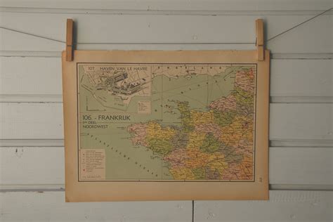1941 Vintage West France Map