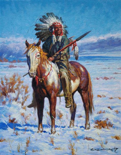 Winter S Begin Oil By Antonio Di Donato Kp Native American Art Western Paintings Native Art