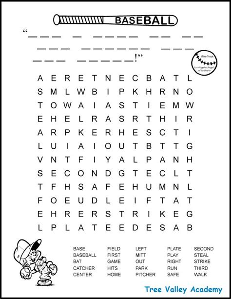 Enjoy our 3rd grade spelling lists plus practice these spelling words for third graders online by becoming a member of home spelling words for free. Free Printable Baseball Word Search For Kids - Tree Valley ...