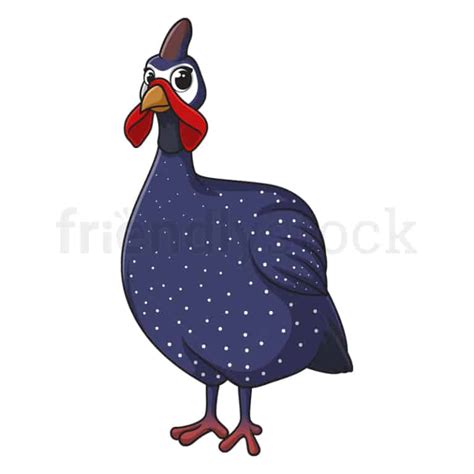 Cartoon Guinea Fowl Illustration Vector Clip Art Friendlystock