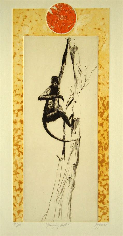 Hanging Out Etching Art Humanoid Sketch