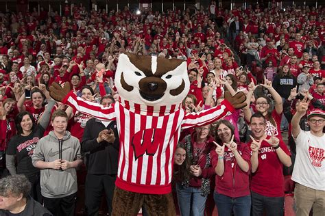Bucky Badger And A Crowd Of Thousands Welcome The Ncaa West Regional