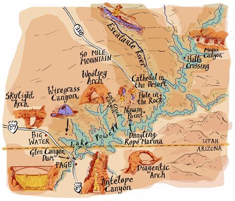 Maps Illustrated Illustrated Maps | Glen canyon, Illustrated map, Grand 