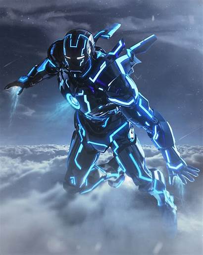 Iron Marvel Neon Suit Ironman Armor Captain